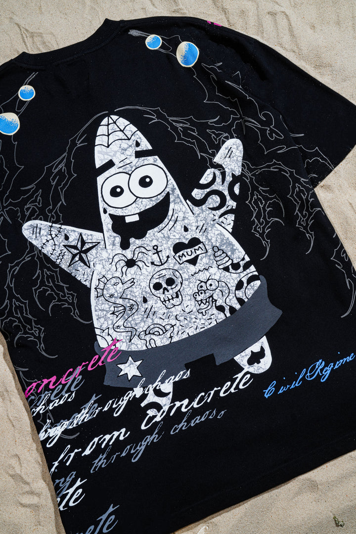 Tats On Pat American Classic Oversized Tee in Black