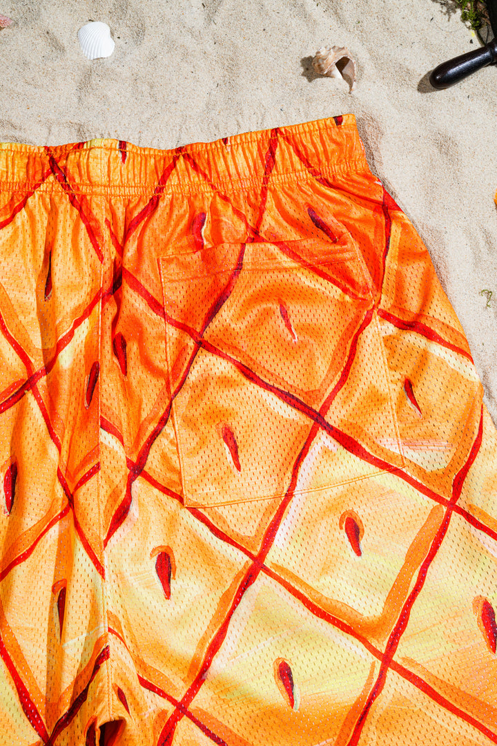 Jellyfish Drills Reversible Mesh Shorts in Yellow Orange