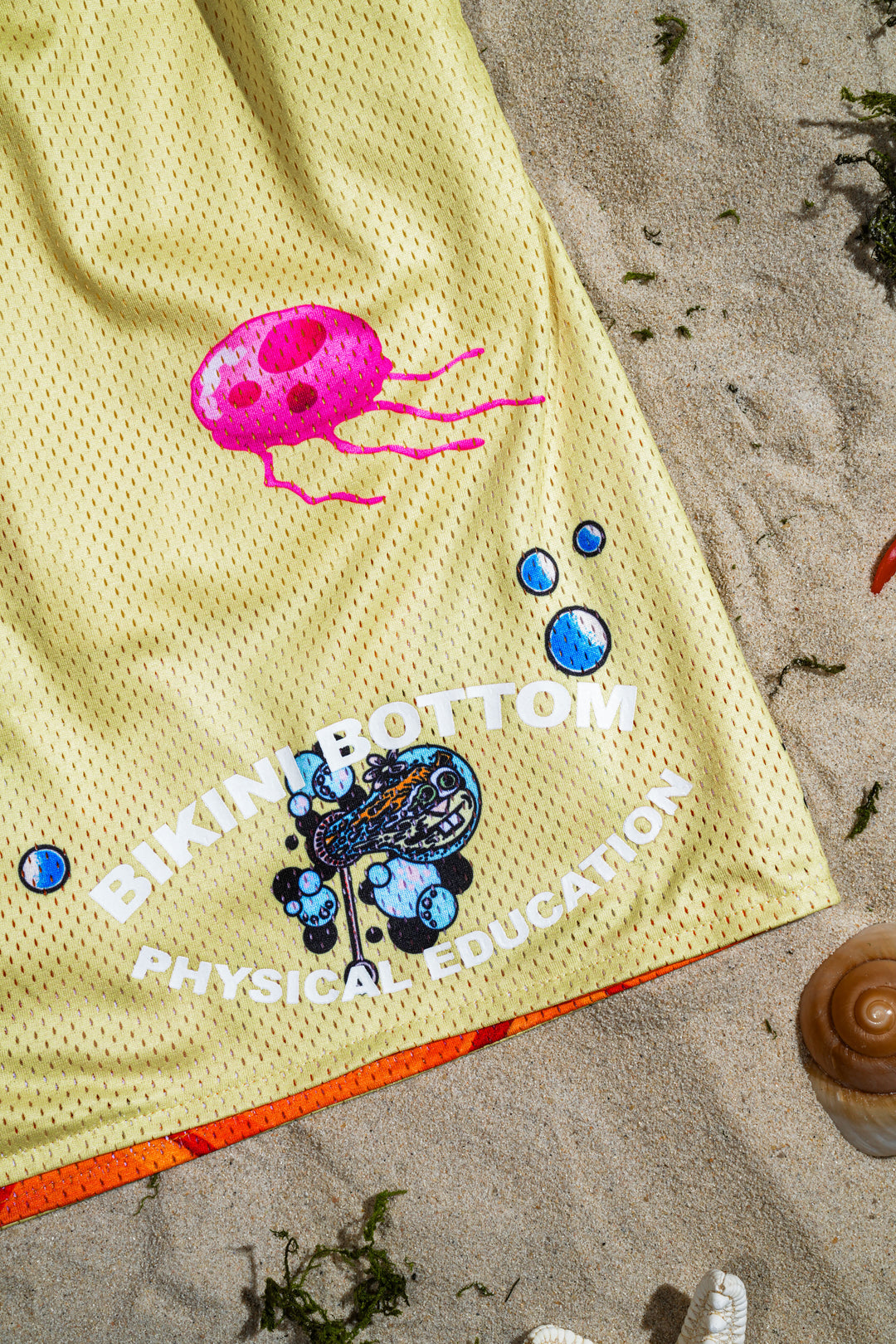 Jellyfish Drills Reversible Mesh Shorts in Yellow Orange