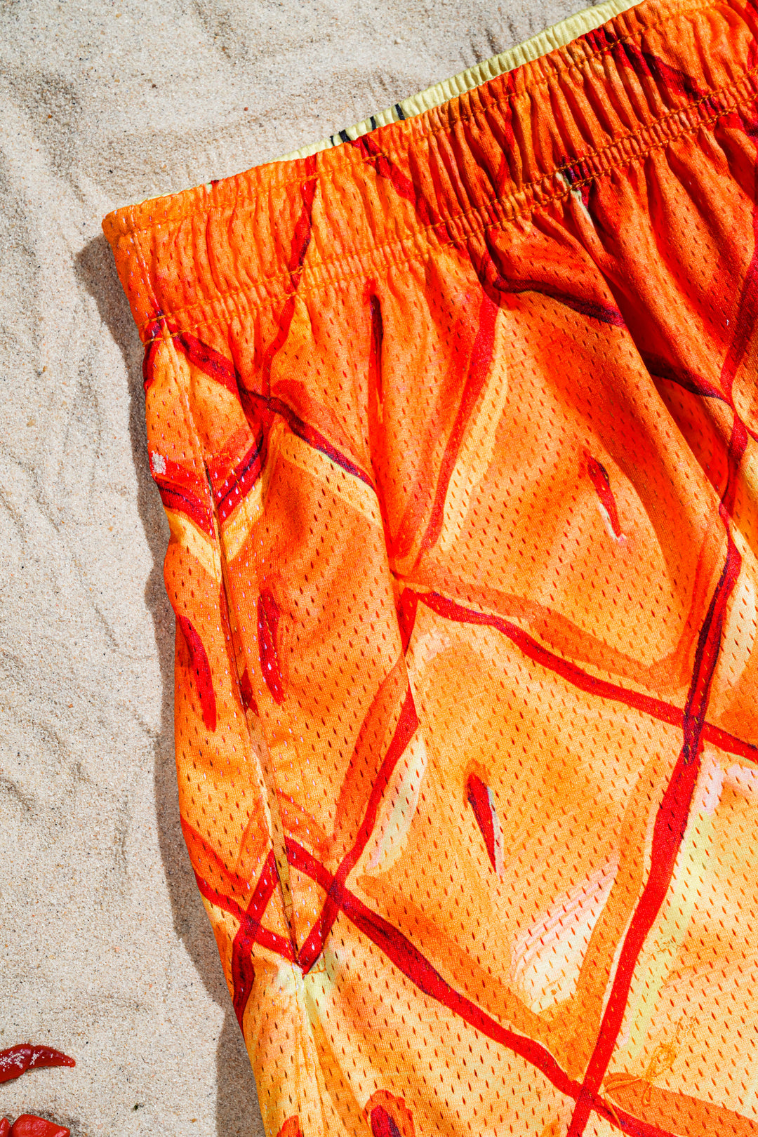 Jellyfish Drills Reversible Mesh Shorts in Yellow Orange