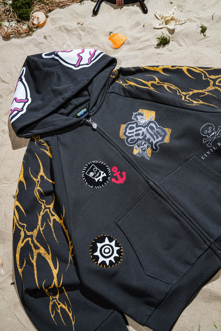 Sponge Of Doom Destroy Hoodie in Vintage Ashes