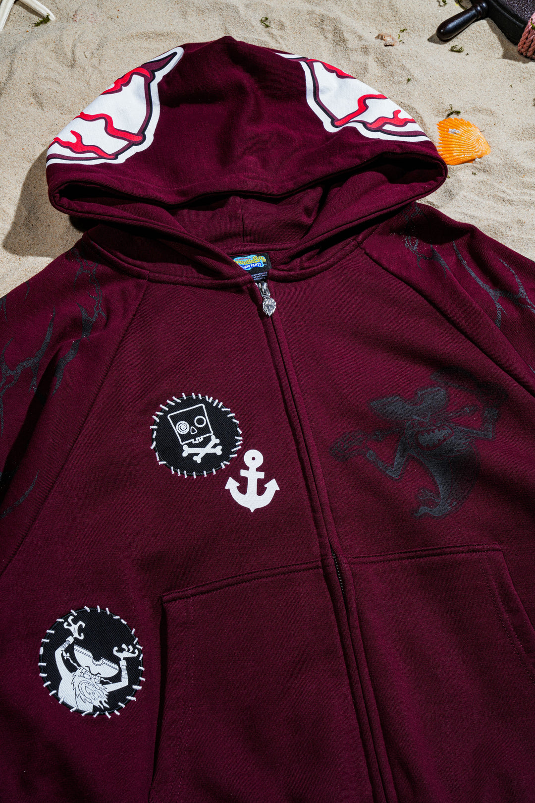 Lost In The Tides Destroy Hoodie in Oxblood