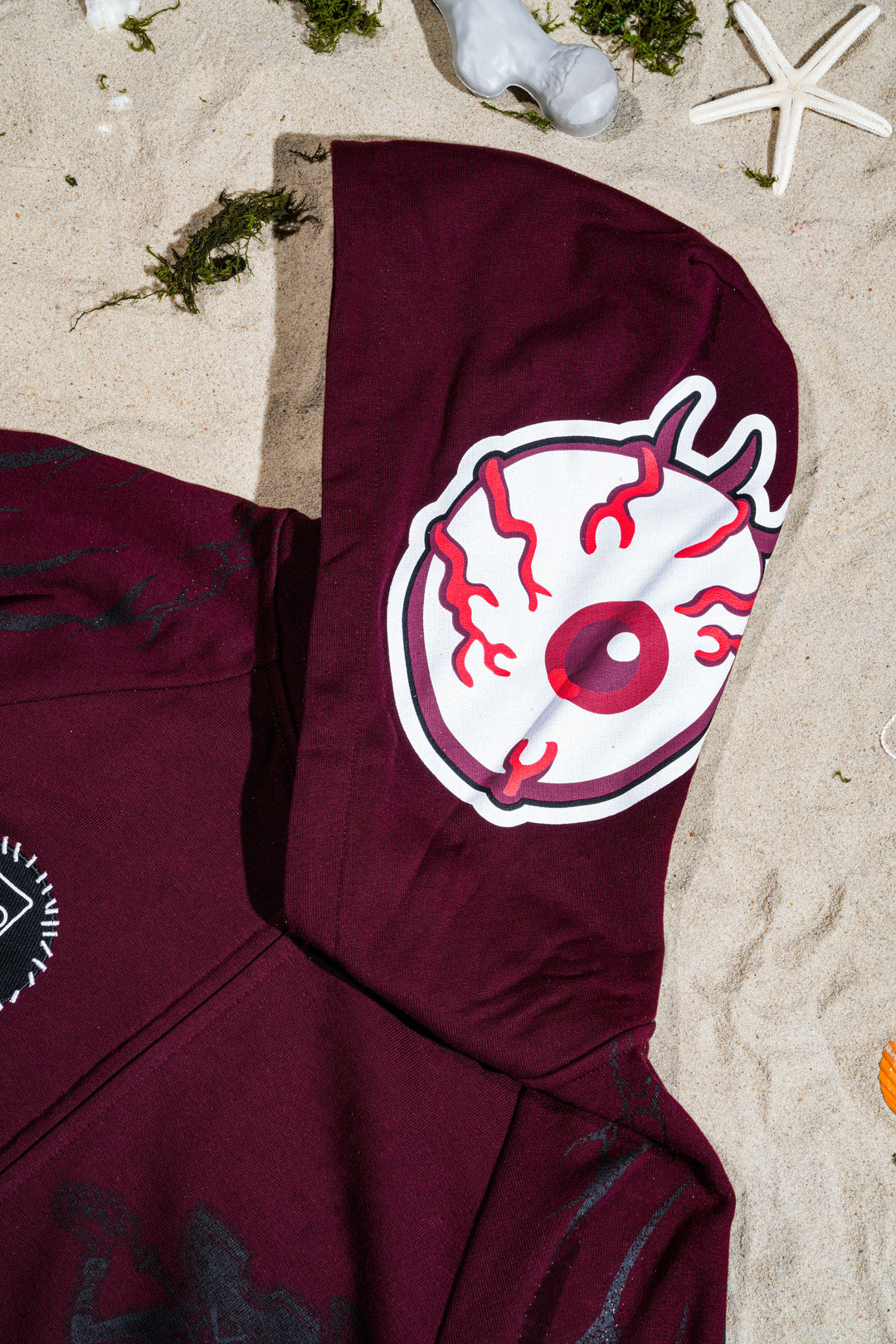 Lost In The Tides Destroy Hoodie in Oxblood
