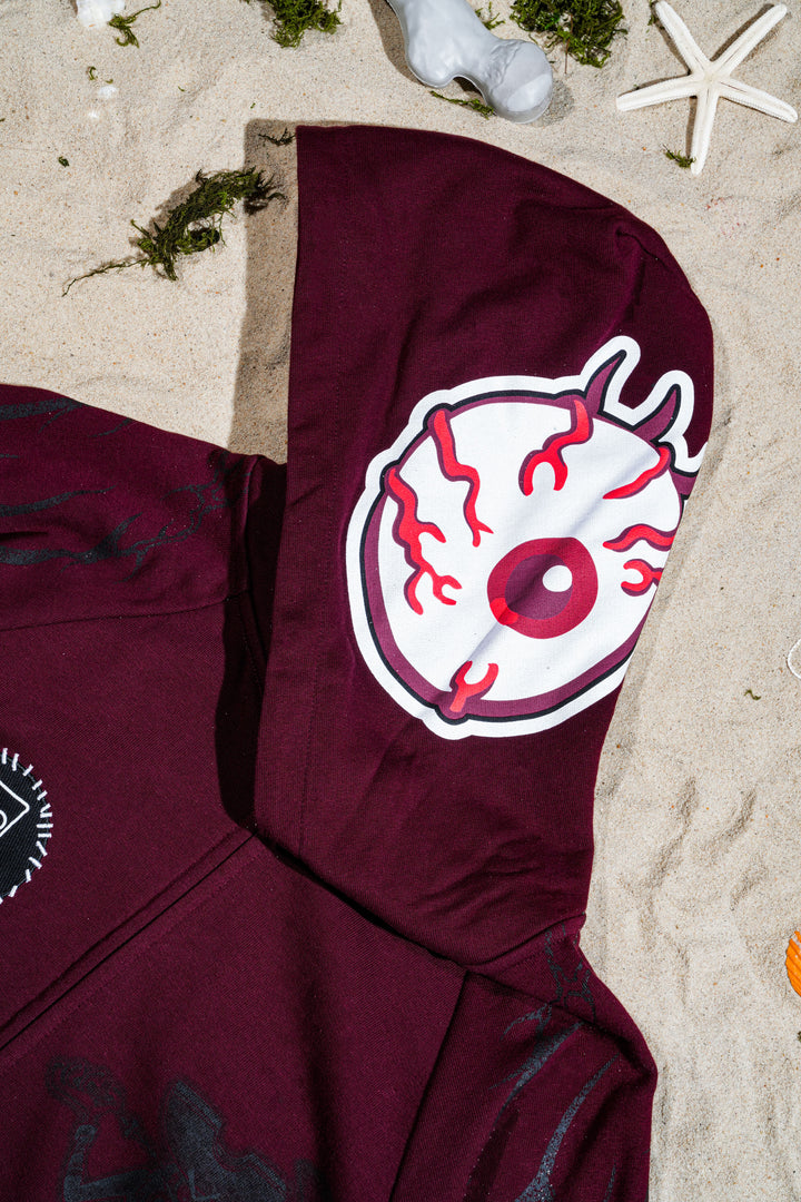 Lost In The Tides Destroy Hoodie in Oxblood