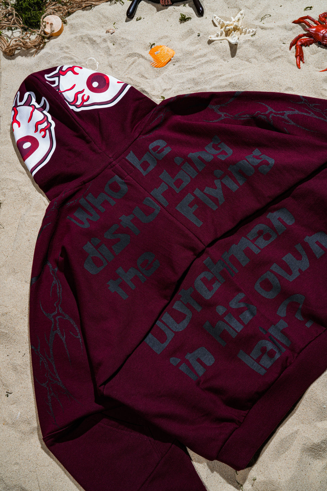 Lost In The Tides Destroy Hoodie in Oxblood