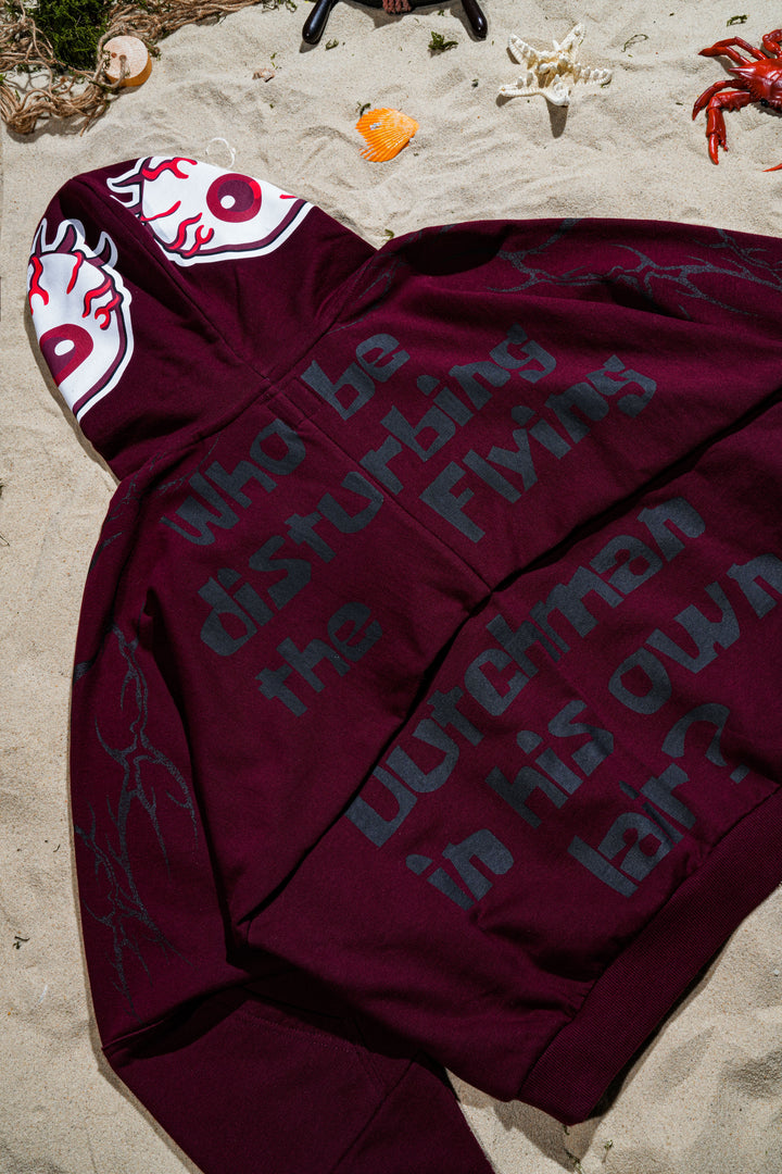 Lost In The Tides Destroy Hoodie in Oxblood
