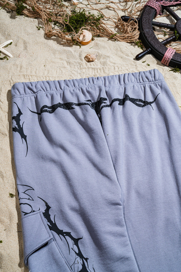 Anchor Eternal Wide Leg Cargo Pants in Ash Gray