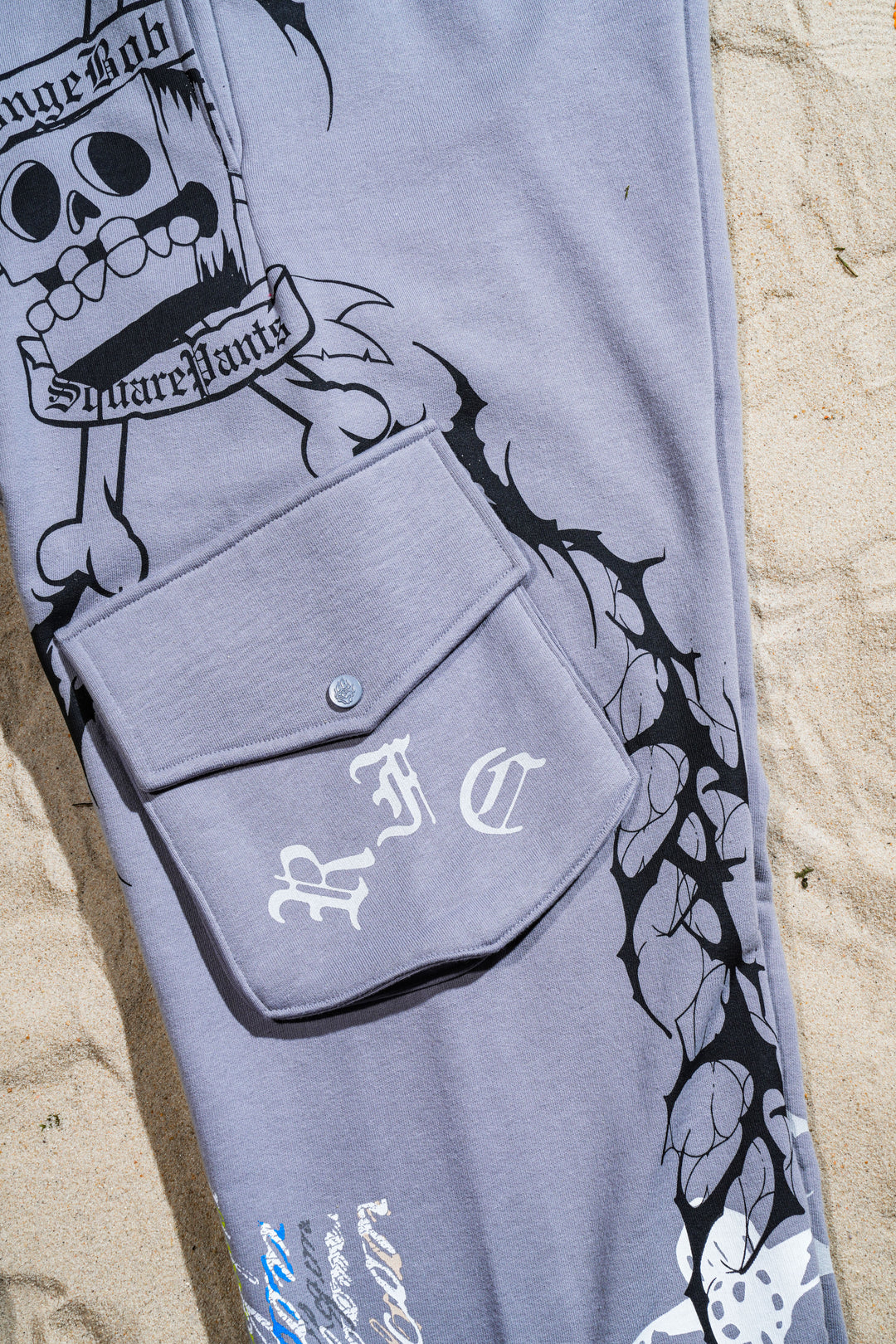 Anchor Eternal Wide Leg Cargo Pants in Ash Gray