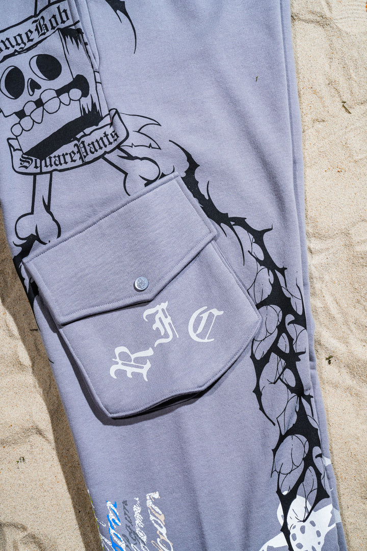 Anchor Eternal Wide Leg Cargo Pants in Ash Gray