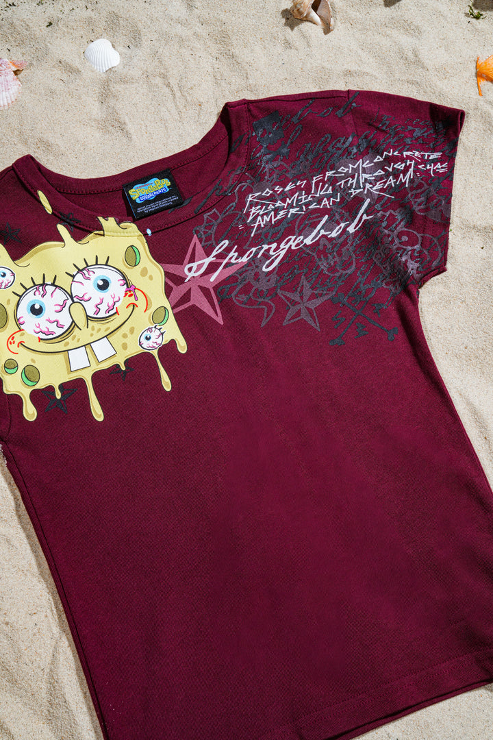 High Tide Baby Tee in Oxblood