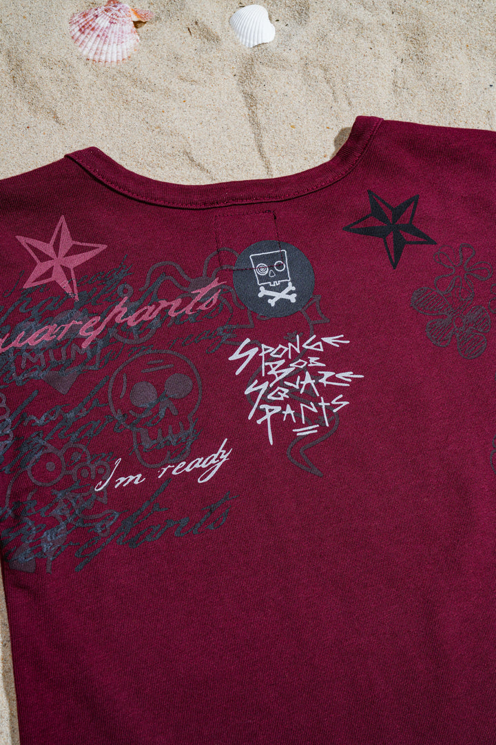 High Tide Baby Tee in Oxblood