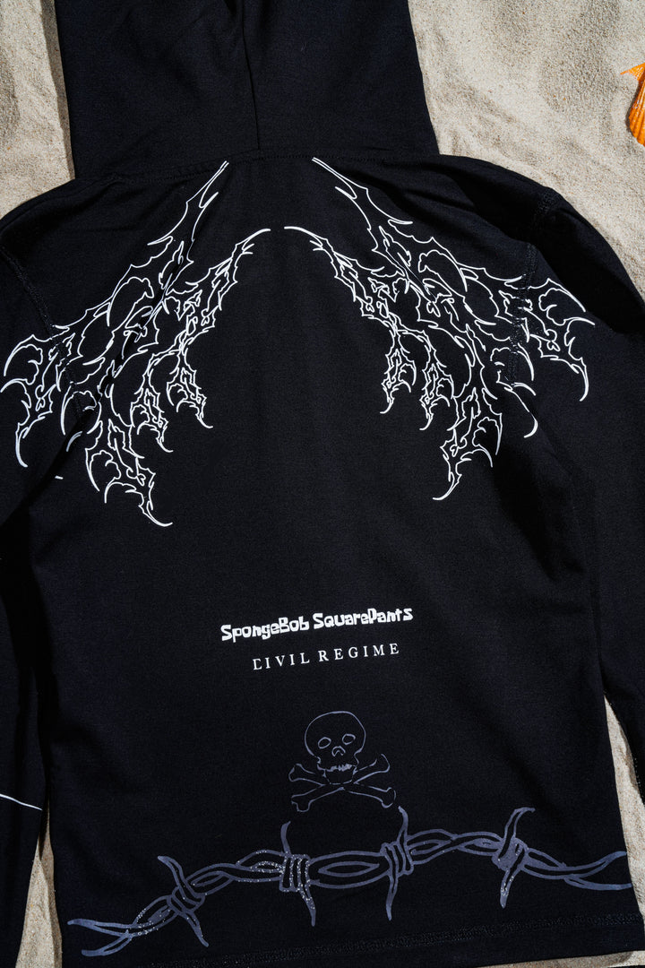 Anchor Love Pookie Zip Up Hoodie in Black