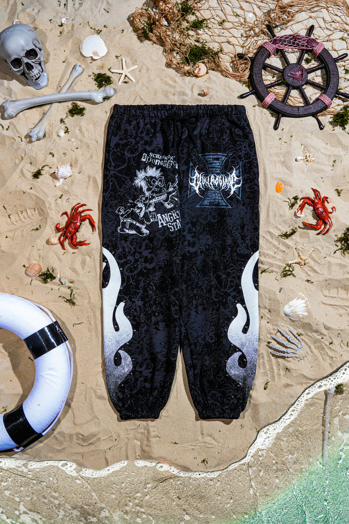 Rok Bottom Lounger Sweat Pants in Vintage Black