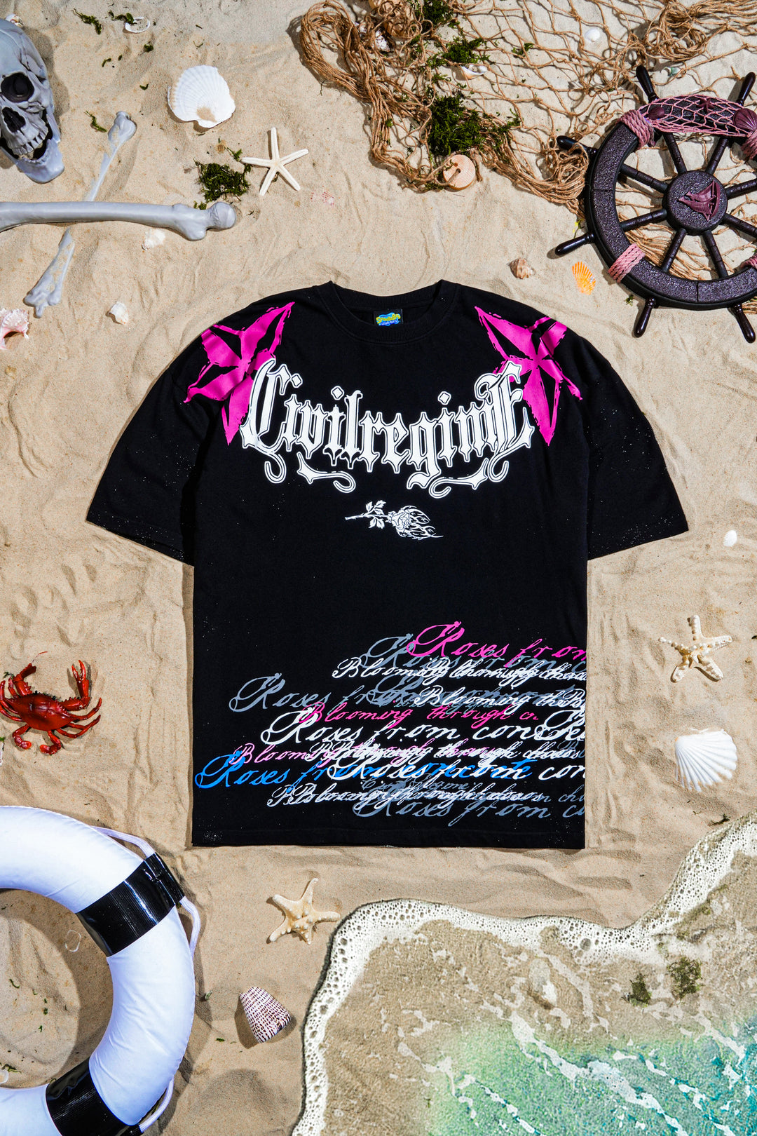Tats On Pat American Classic Oversized Tee in Black