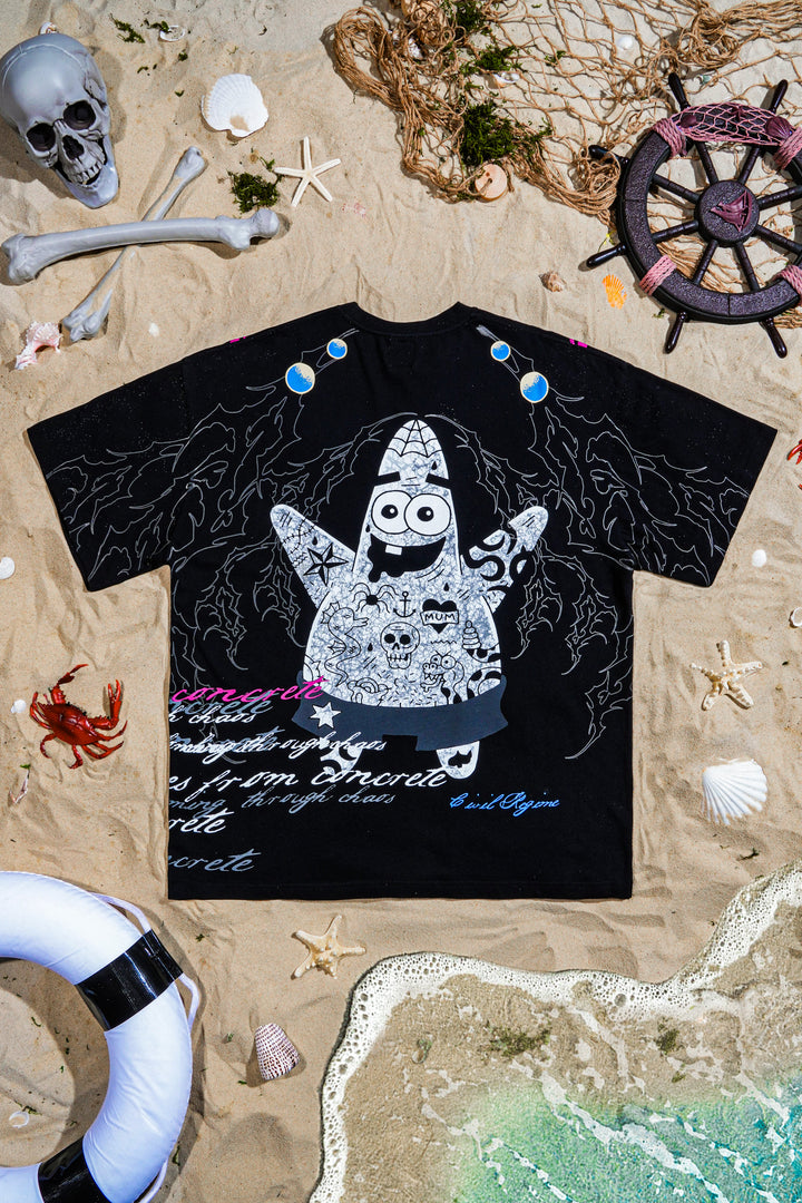 Tats On Pat American Classic Oversized Tee in Black
