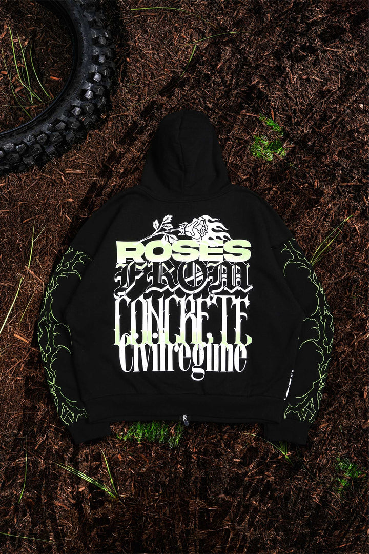 Buttercup Civil Zip Up Hoodie in Black