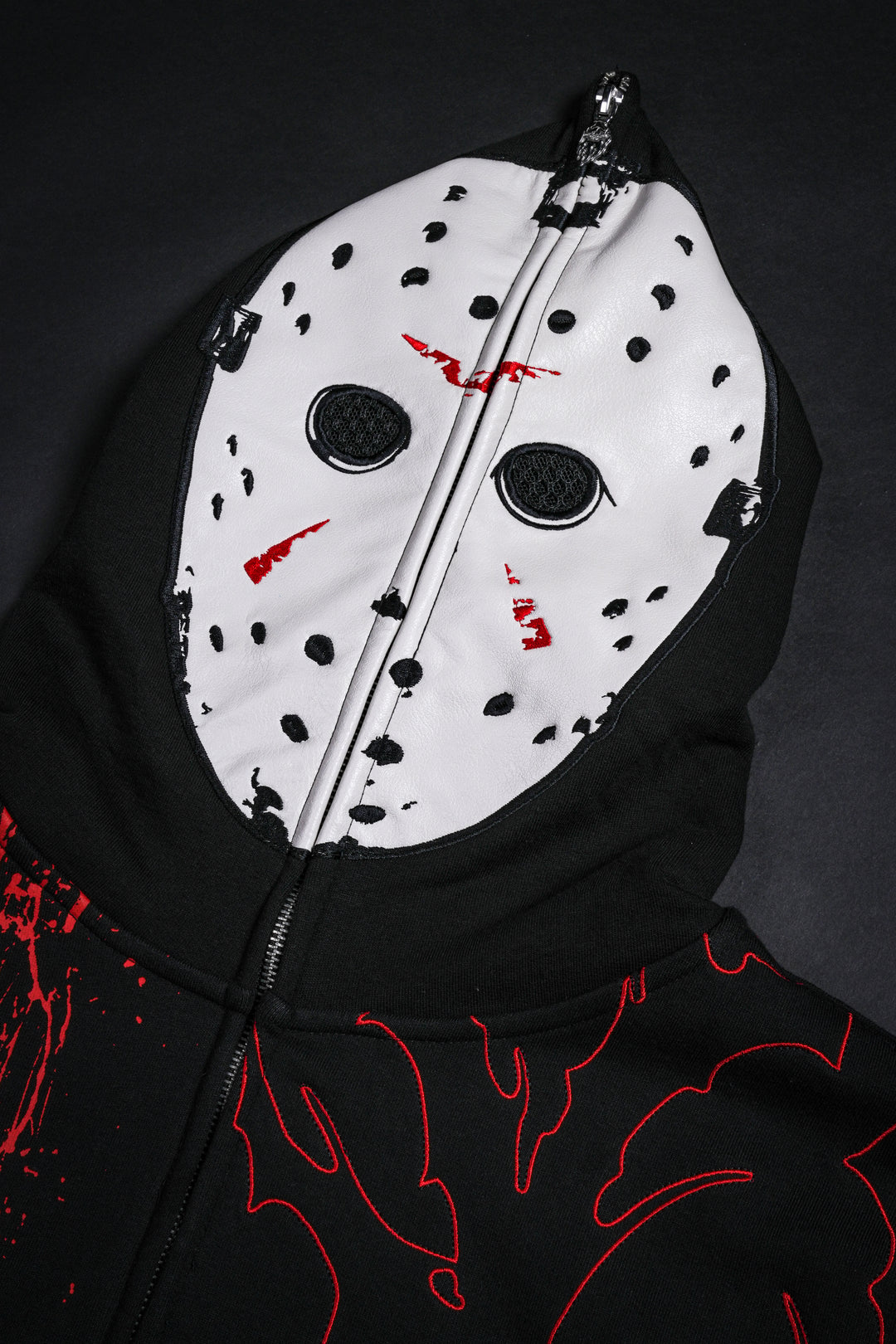 Silent Killer Full Zip Up Hoodie in Vintage Black