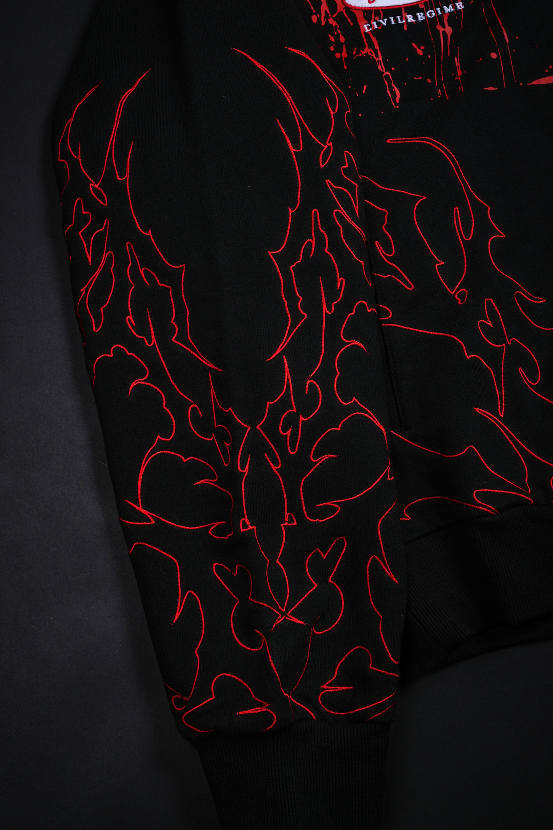 Silent Killer Full Zip Up Hoodie in Vintage Black
