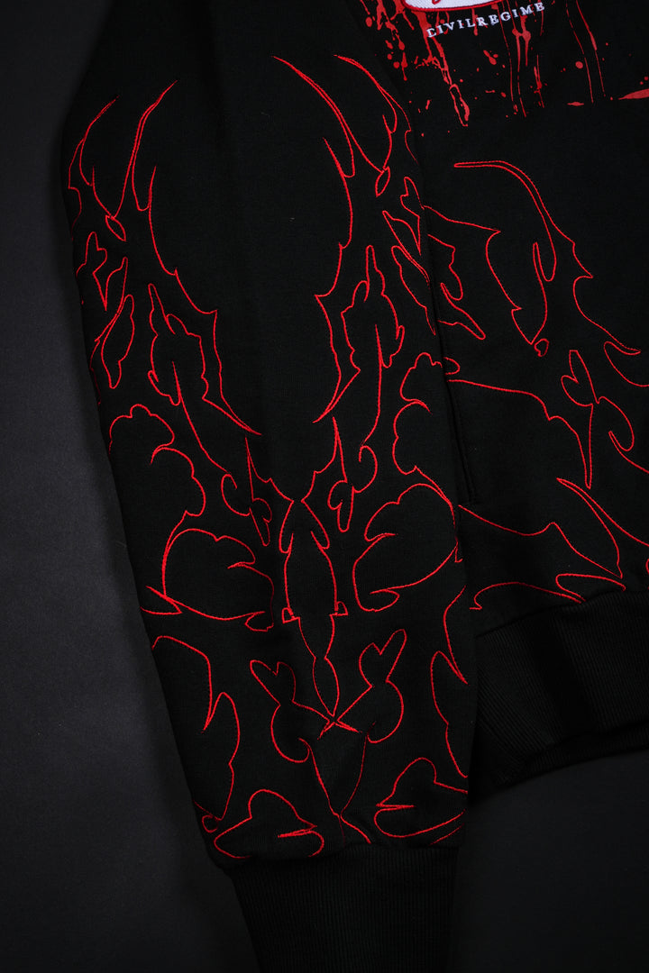 Silent Killer Full Zip Up Hoodie in Vintage Black