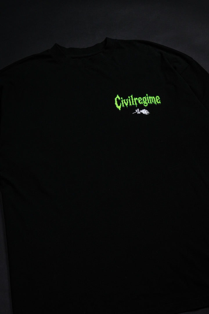 Fright Night American Classic Oversized Tee in Black