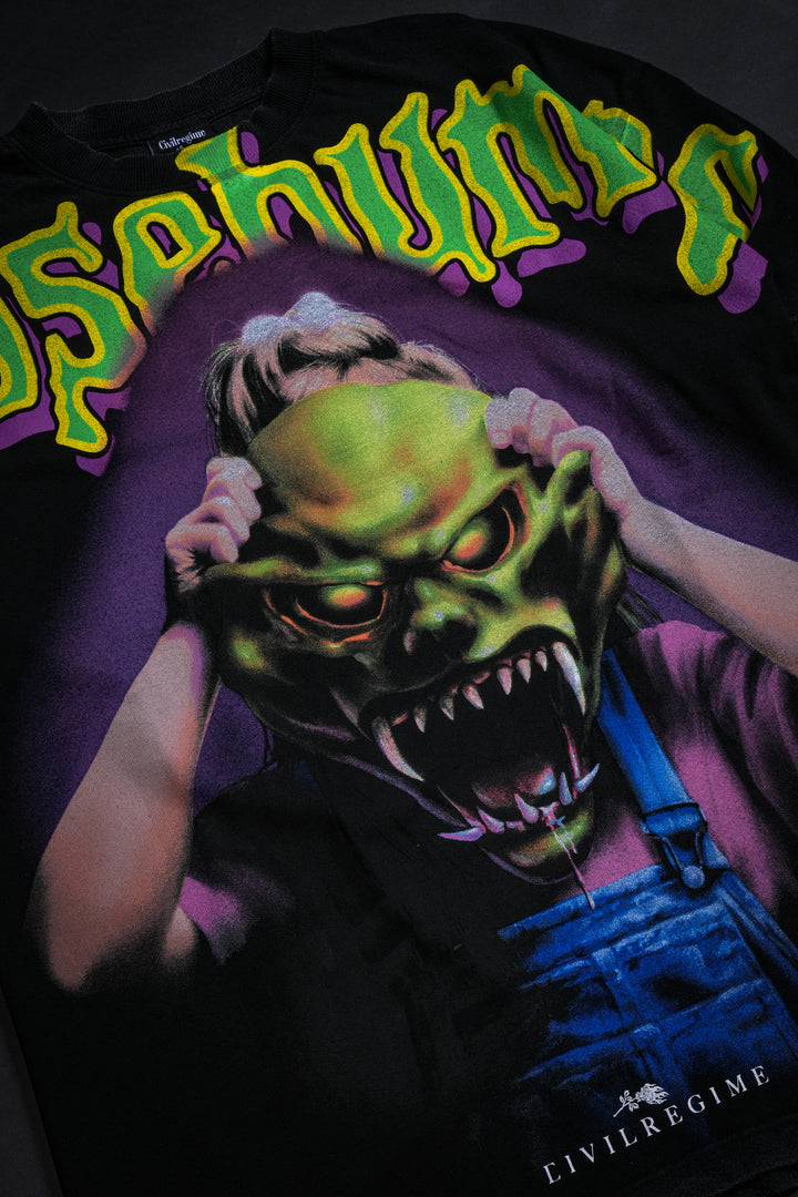 Haunted Mask American Classic Oversized Tee in Vintage Black