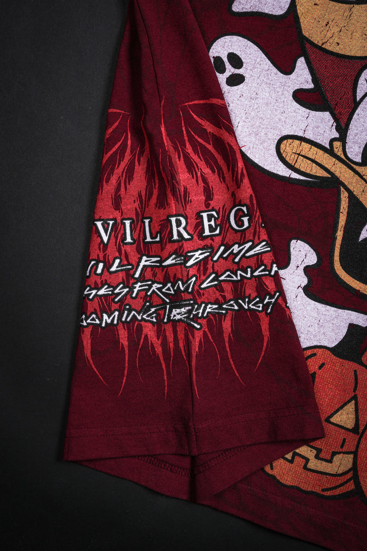 Donald Duck Chaos 199X Oversized Tee in Oxblood