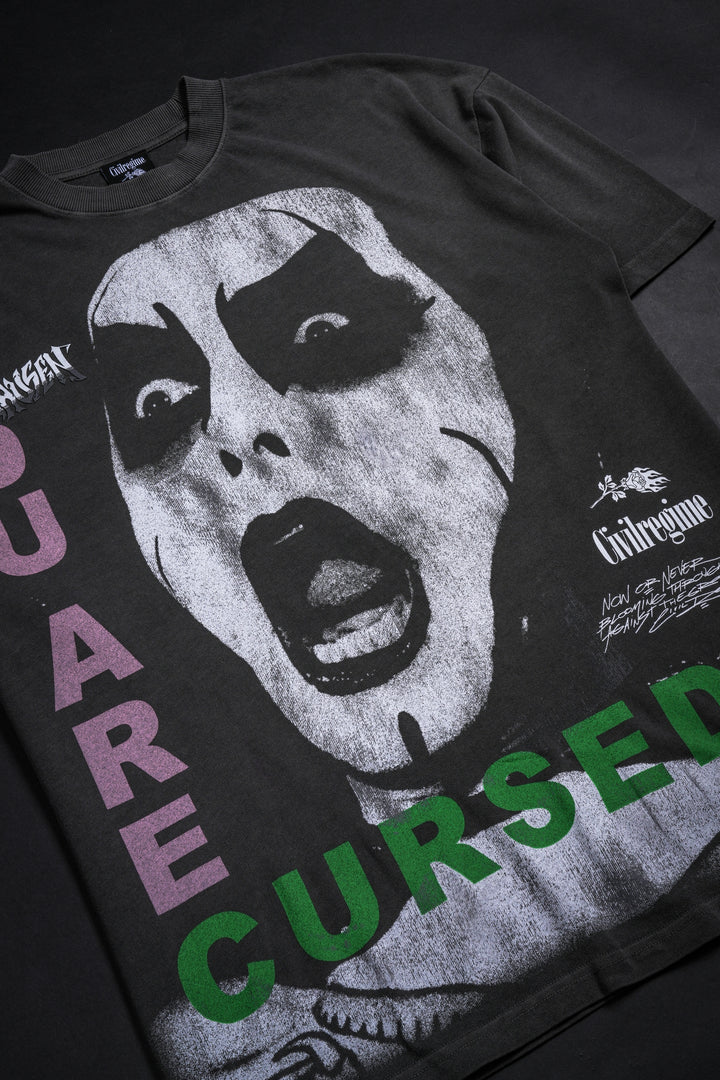 Cursed Regime American Classic Oversized Tee in Vintage Ashes