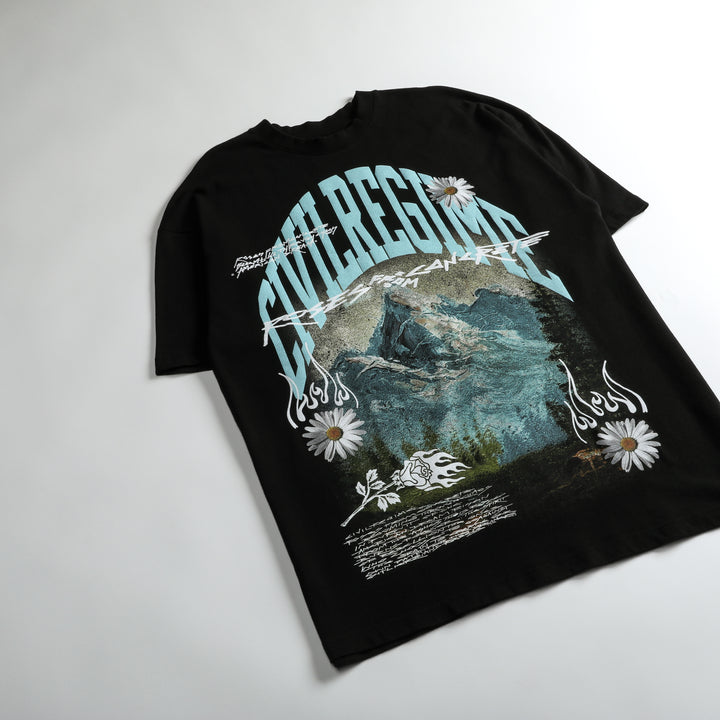 New Heights V2 American Classic Oversized Tee in Black