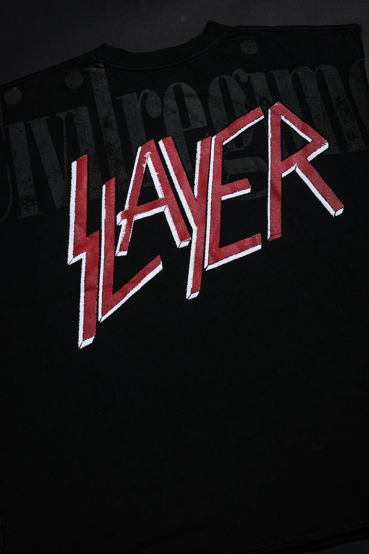 Undead Chaos 199X Cropped Muscle Tee in Vintage Black