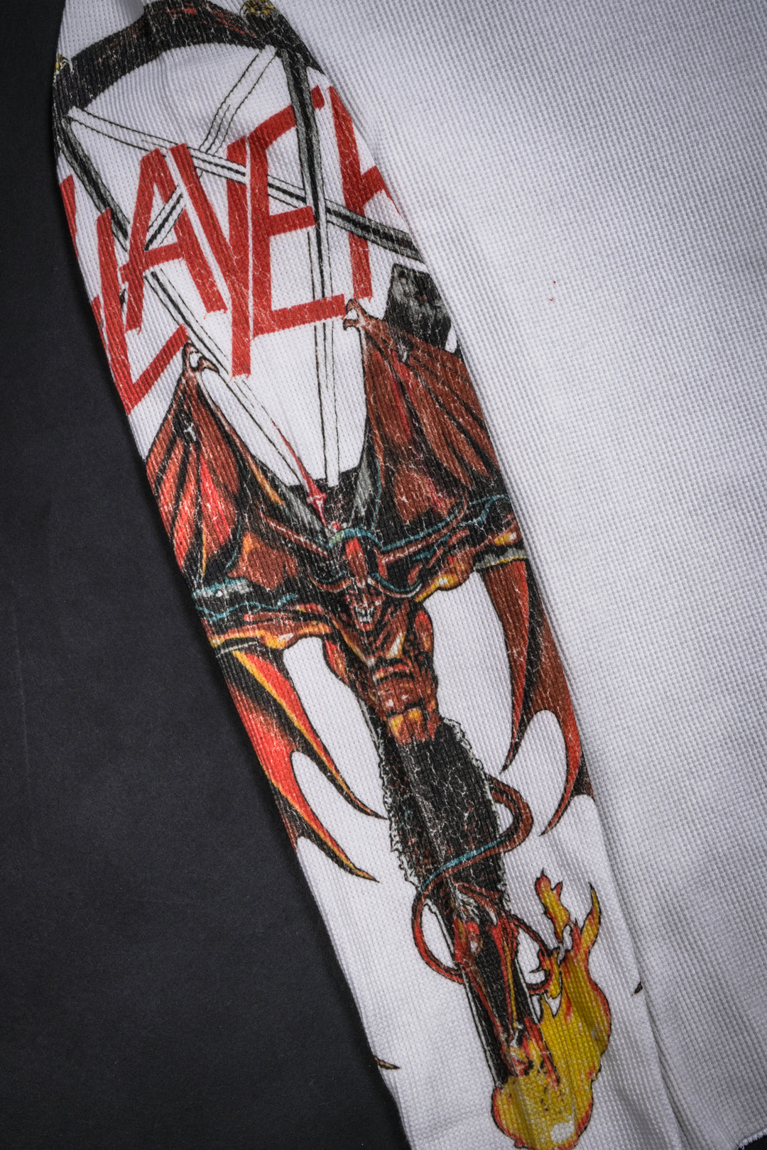 Sacrifice All Raw Edge L/S Waffle Thermal in Stained White