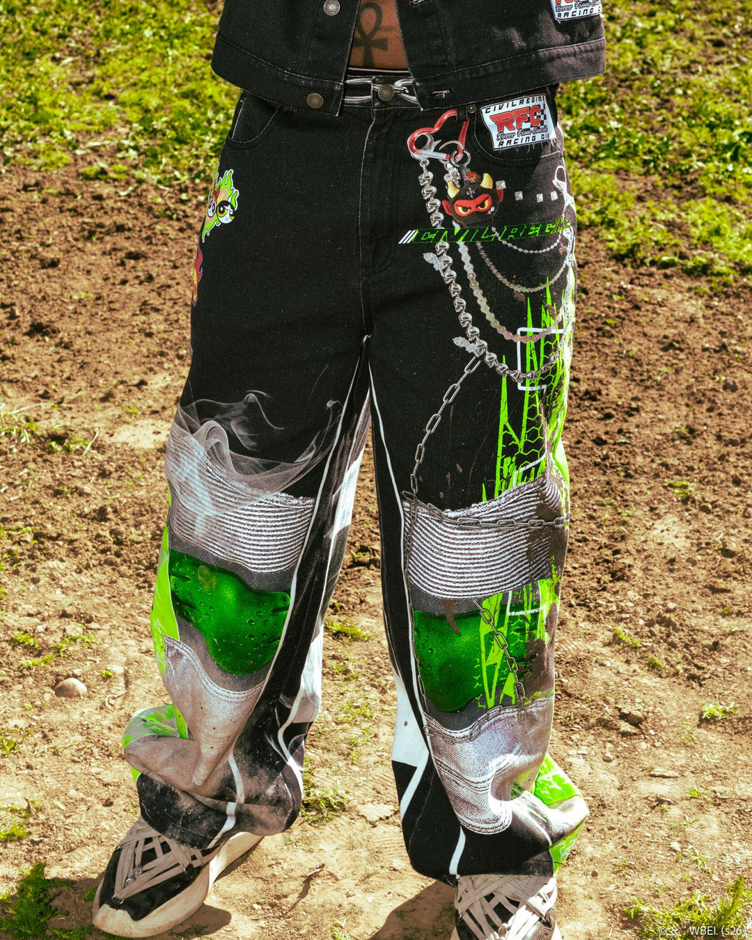 Throttle Sparks Raw Denim Jeans in Black Washed Denim