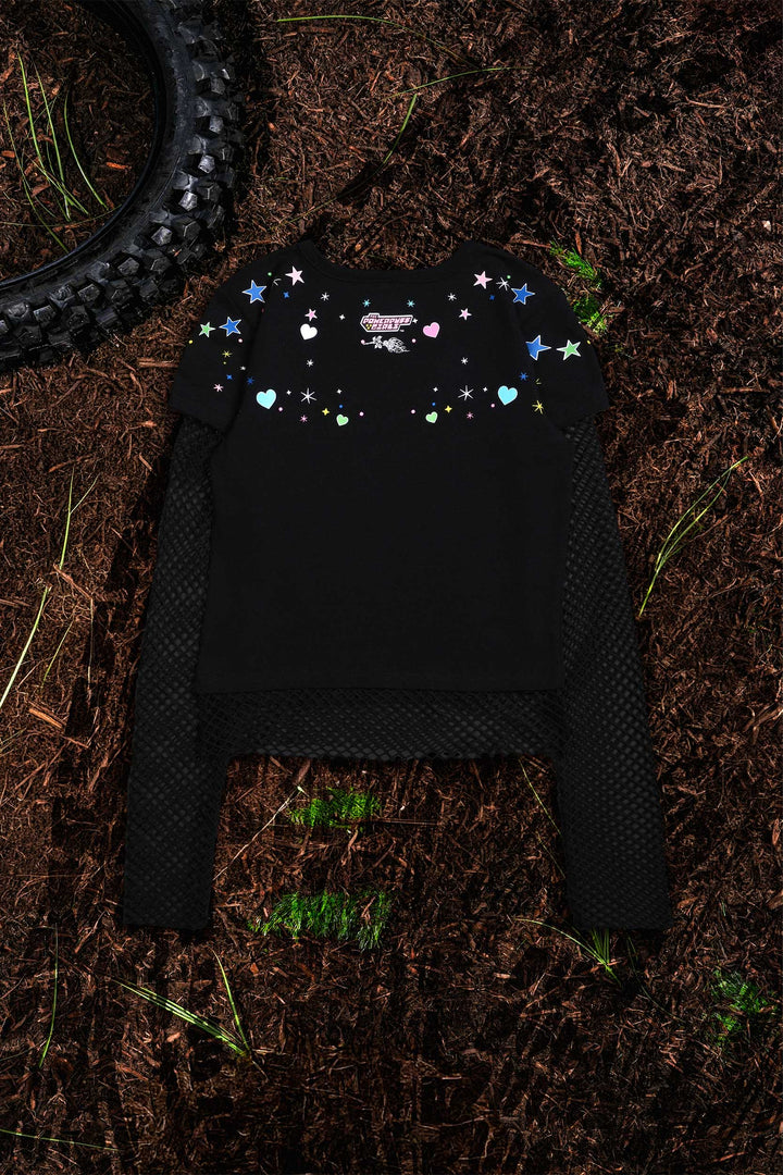 Rage Baby Hellveil Mesh Twofer in Black