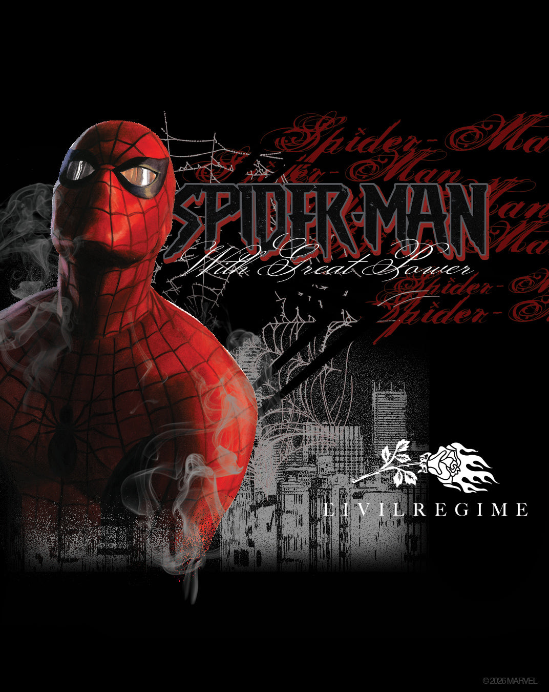 With Great Power American Classic Oversized Tee in Black