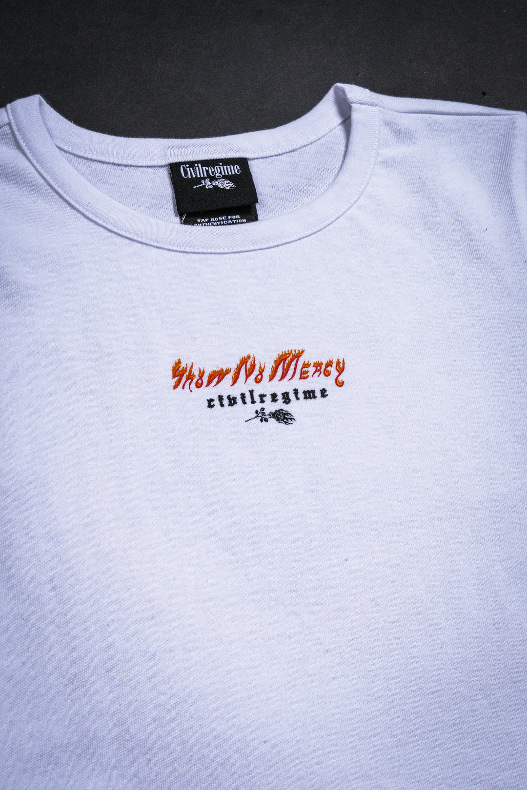No Mercy Baby Tee in White