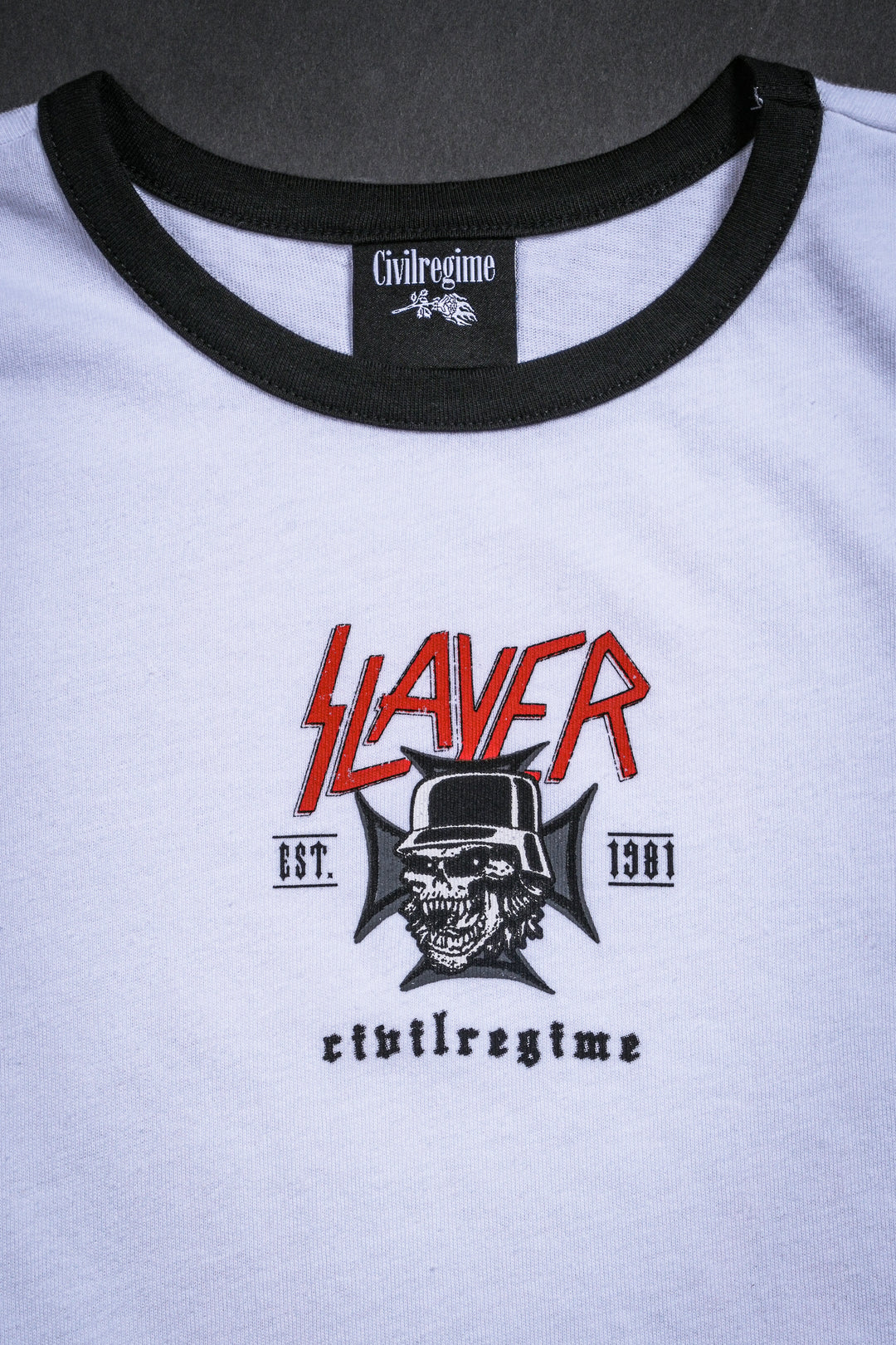 Forbidden Rituals Baby Tee in White/Black