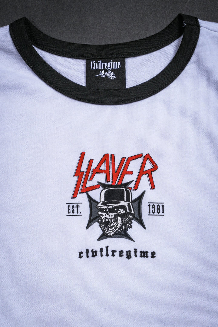 Forbidden Rituals Baby Tee in White/Black