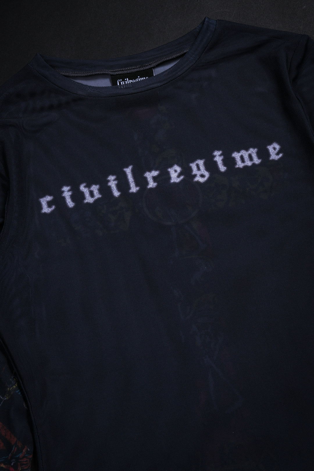 Unforgiven Mesh Cropped L/S Tee in Black