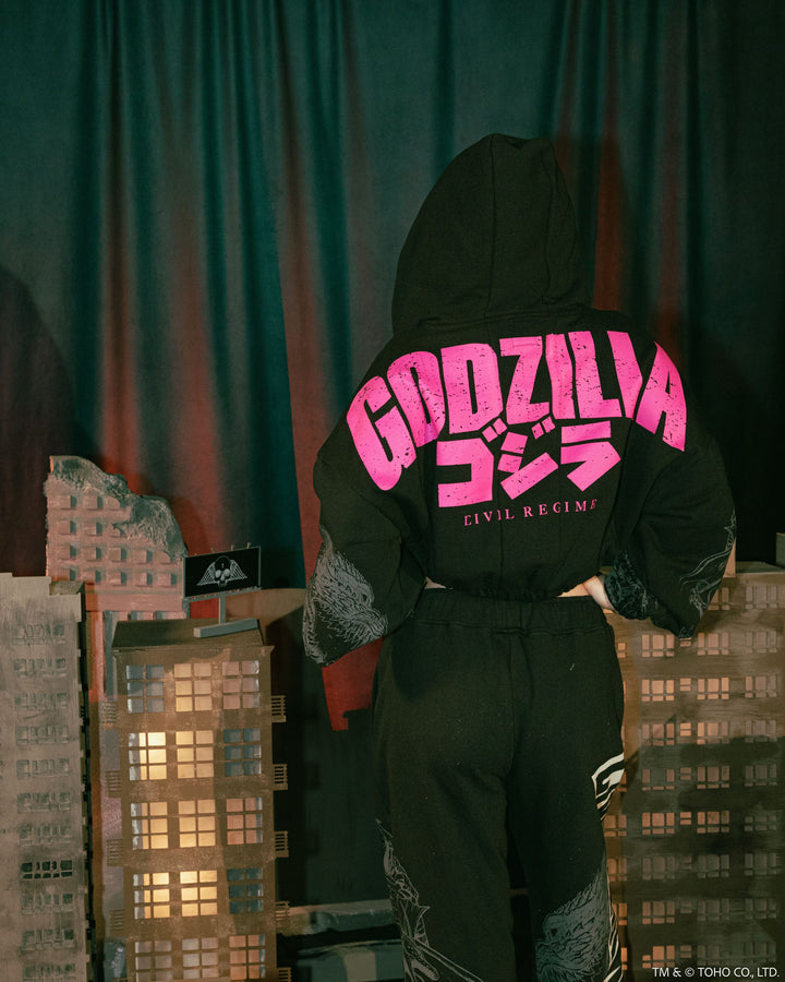 Ultimate Destruction Ultra Cropped Hoodie in Black