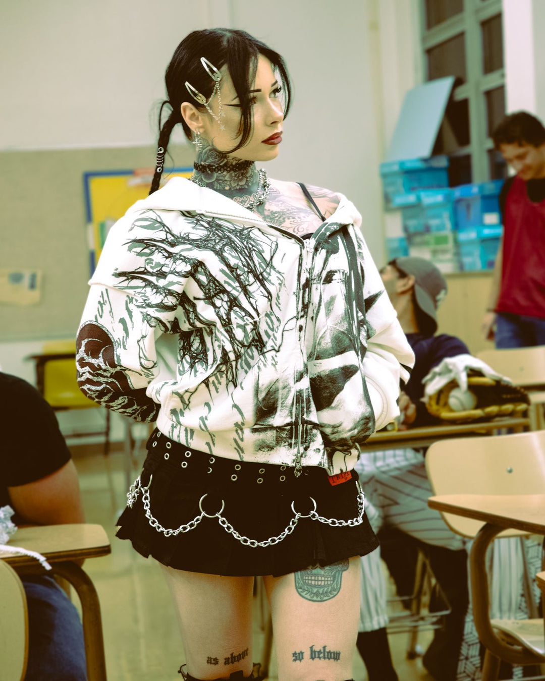Primal Instinct Civil Zip Up Hoodie in Butter