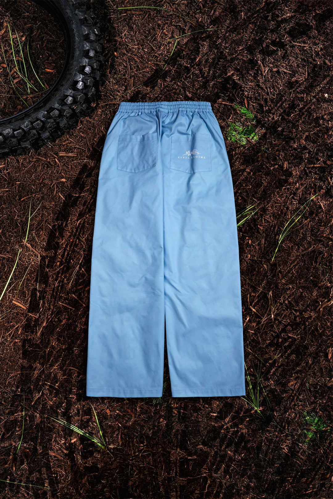 Bubble Trouble Track Pants in Pale Blue