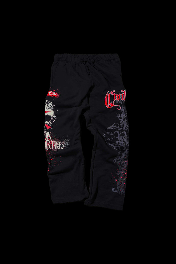 Eyes On The Scene Eternal Wide Leg Fleece Pants in Black
