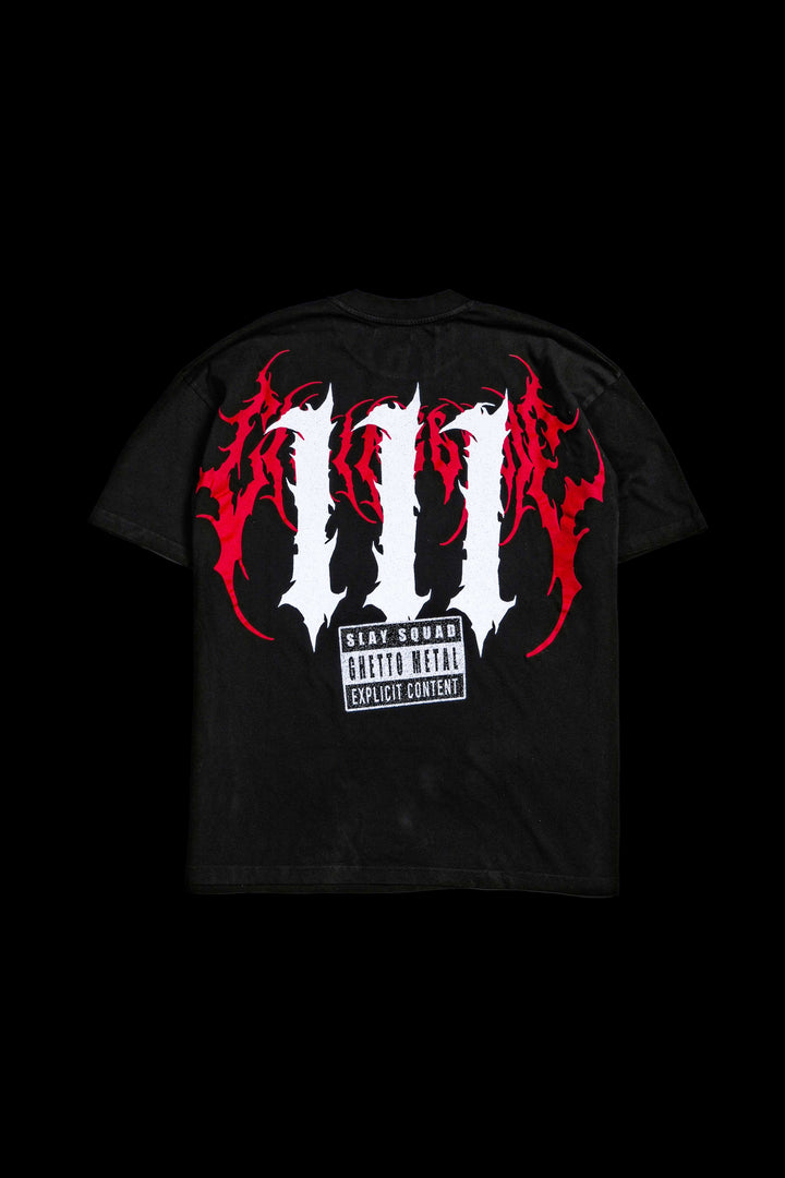 Ghetto Metal Forever American Classic Oversized Tee in Black