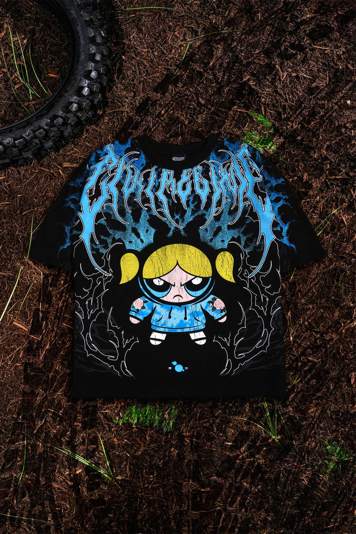 Bubble's Thorn Rush "Side By Side" 199X Oversized Tee in Black