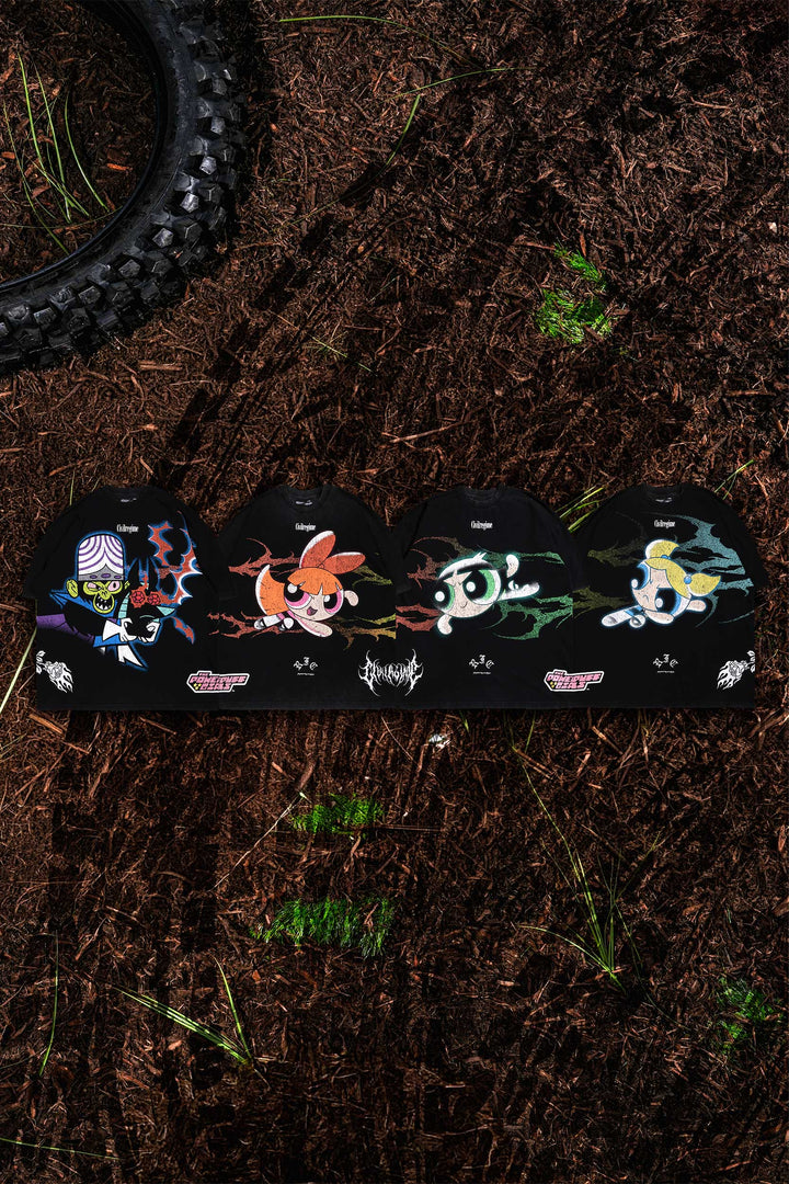 Powerpuff GIrls Part 1 Side By Side 199X Tee "Box Set" in Black