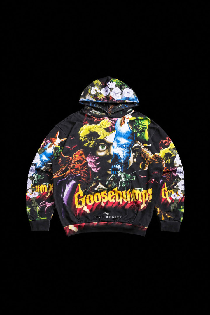 Goosebumps Collage Indie Rose Hoodie in Goosebumps All Over Print