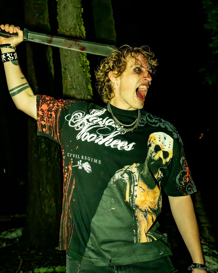 Crystal Lake Killer American Classic Oversized Tee in Black