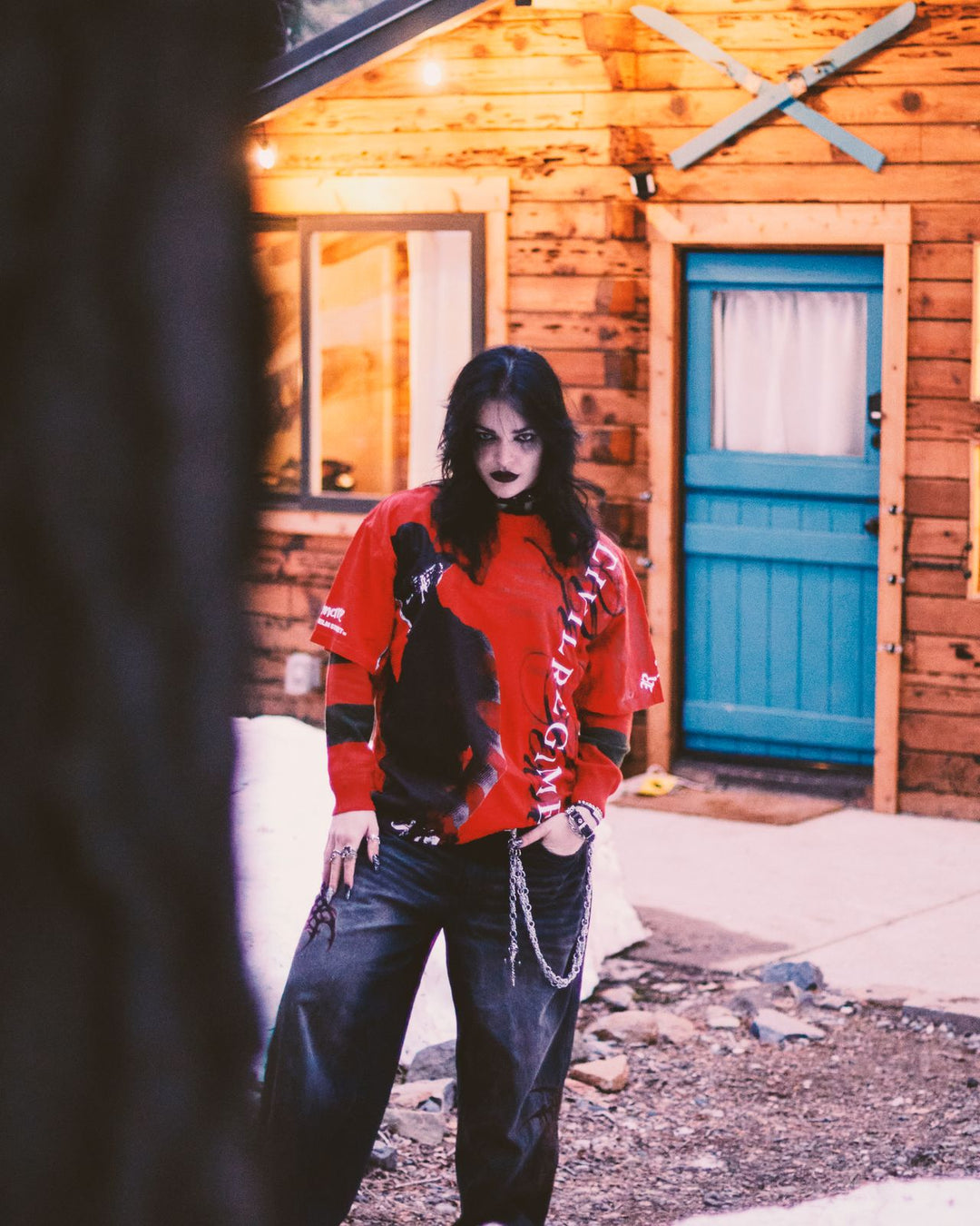 Dream Demon "Side By Side" 199X Oversized Tee in Equestrian Red