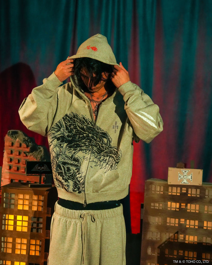 Zilla Fineline Destroy Hoodie in Charcoal Heather