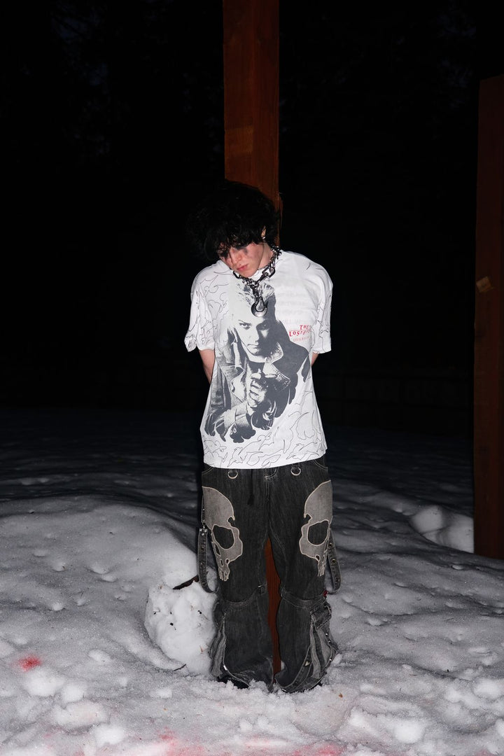 Blood Sucker American Classic Oversized Tee in White