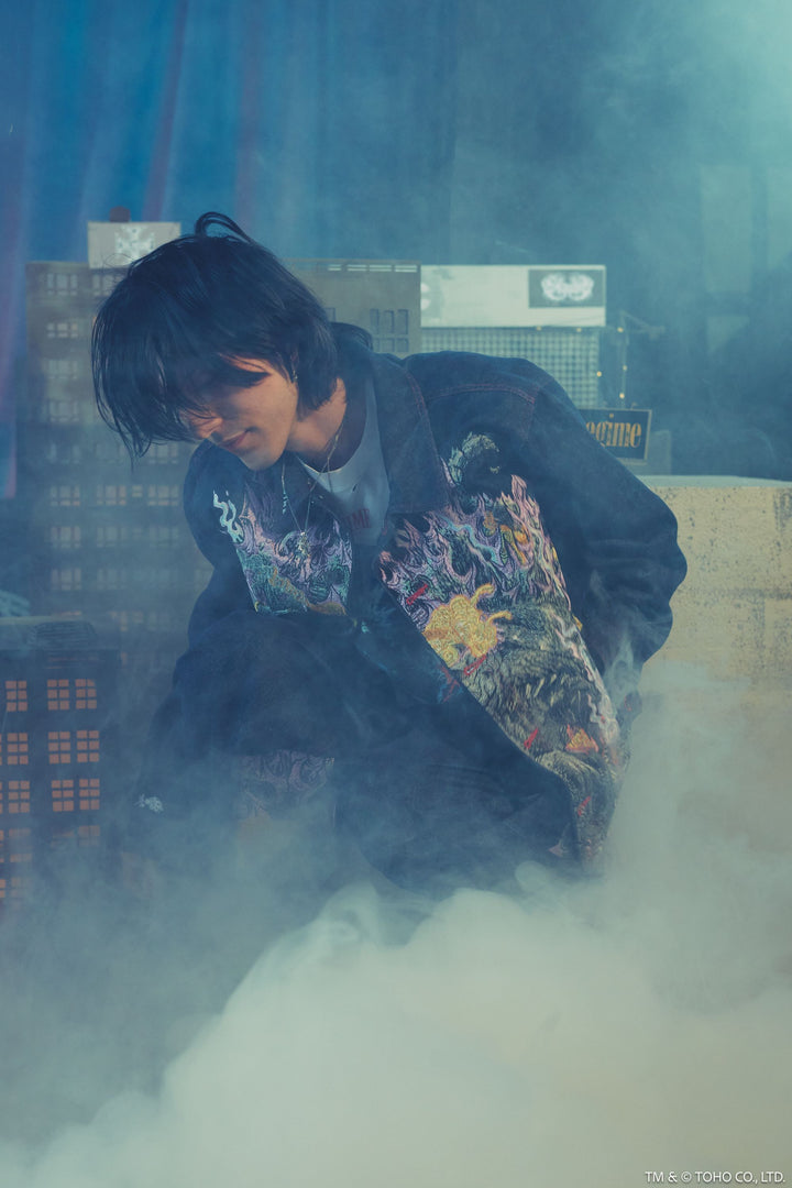 Deep Blue Attack Raw Denim Jean Jacket in Blue